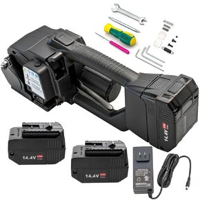 أداة ربط كهربائية لاسلكية لأشرطة PP/PET، شد قابل للتعديل 3500N، آلة ربط محمولة تعمل بالبطارية المزدوجة للكرتون والمنصات والتعبئة الصناعية in Kuwait