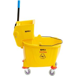 Makula Commercial Mop Bucket with Wringer, 36 Qt Heavy Duty Janitor Mop Bucket with Wheels, Side Press Wringer Combo, Industrial Cleaning Bucket for Restaurants, Schools & Commercial Floors in Saudi Arabia