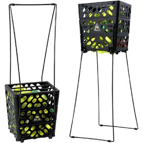 Tennis Ball Basket Tennis Ball Hopper with Wheels | 60 Balls Capacity Lightweight Collector | No-Bend Hands-Free Ball Retrieval Tool for Training & Court Use in Kuwait