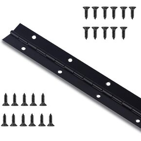 Heavy Duty Piano Hinge 48 Inch Long x 1.2 Inch Open Width Stainless Steel Black Continuous Hinge for Cabinet, Door, DIY Wood Boxes, 0.047" Leaf Thickness in Kuwait