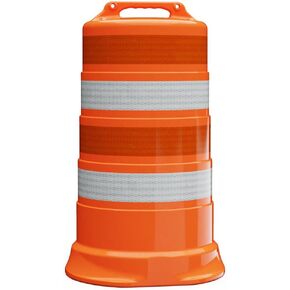 Reflective Channelizer Drum, Orange, High Density Polyethylene, 39.7H x 23.5W inches, 8 lb, Traffic Safety Barrel in Kuwait