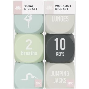 مجموعة نرد اليوغا والتمرين - نرد تمرين للياقة البدنية المنزلية، HIIT، حركات القوة، القلب، التمدد والتنفس | مولد عشوائي ممتع للنساء والرجال والأزواج والمبتدئين والمدربين (إصدار خاص) in Kuwait