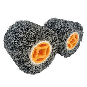 2 PCS Surface Conditioning Drum, 40 Grit Burnishing Wheel, 4.5" Abrasive Drum Cleaner, Abrasive Drawing Wheel Drum for Surface Treatment, Rough Grinding Machining in Saudi Arabia