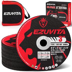 30 حزمة من العجلات المقطوعة مقاس 3 بوصات أقراص رفيعة للغاية لقطع الفولاذ والإينوكس والحجر ومطحنة الزوايا وأدوات القطع مع حقيبة تخزين محمولة in Kuwait