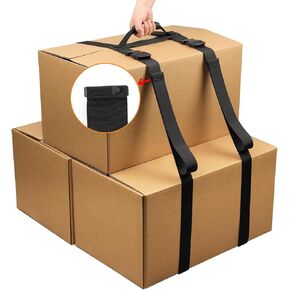 حزام حمل صندوقي مقاس 137.8 بوصة بمقبض، أشرطة طويلة للغاية قابلة للتعديل على شكل حرف H مع مشبك منظم للحزام، حزام محمول مصمم لرفع الصناديق الكبيرة بأمان، سهل تحريك الأمتعة in Kuwait