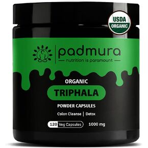 Organic Triphala Powder Capsules 1000mg | USDA Organic Certified | Non GMO | Gluten Free | Vegan - 120 Veg Capsules in Saudi Arabia