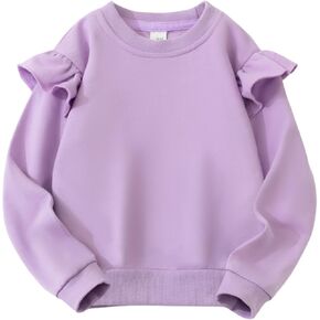 سويت شيرت قطن للأطفال من عمر 2 إلى 6 سنوات بلون سادة وأكمام طويلة ورقبة دائرية للأطفال الصغار من الأولاد والبنات in Kuwait
