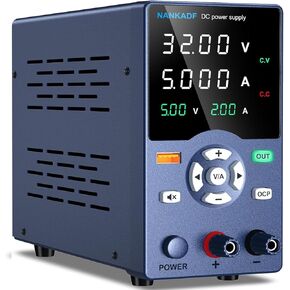 مصدر طاقة تيار مستمر، مصدر طاقة متغير 30 فولت 10 أمبير مع زر إخراج، منفذ شحن سريع USB/شاشة إخراج USB الحالية، مصدر طاقة مقعد مع إنذار دائرة كهربائية قصيرة OCP، وضع كتم الصوت in Kuwait