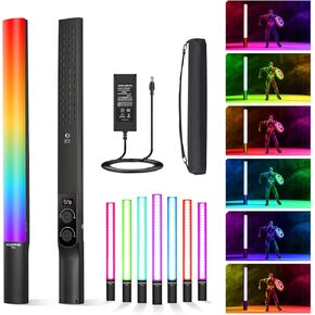 طقم عصا إضاءة فيديو LED من سونيفو P20 RGB مع عبوتين من بطارية 4400 مللي أمبير في الساعة، عصا إضاءة LED للتصوير الفوتوغرافي المحمولة - CRI≥97، 20 وات، 2500-8500 كلفن قابلة للتعتيم، 40 تأثير إضاءة مع حقيبة حمل in Kuwait