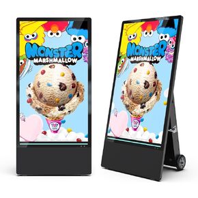 شاشة عرض رقمية خارجية مقاس 43 بوصة، شاشة LCD FHD 1800Nit، مقاومة للماء IP55، بطارية قابلة للشحن 10 ساعات، كشك عرض متحرك USB/WiFi، تشغيل شاشة مقسمة، سطوع تلقائي، نظام تشغيل Android in Kuwait