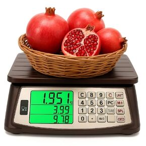 Price Computing Scale, Commercial Food Scale, Counting Function,66lb/30kg,1g, Rechargeable, Waterproof Design, Stainless Steel Keys,Large LCD for Produce, Farmers Market, Grocery, Deli, Meat, Retail in Saudi Arabia