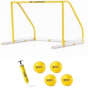 A11N Sports Floating Water Polo Goal Set – Large 4.7ft x 3.1ft Pool Net with 4 Balls – Fun Summer Backyard & Pool Game for Teens & Adults - Yellow in Kuwait