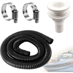 3/4 Inch Bilge Pump Hose Dia Plumbing Kit,Bilge Pump Installation Kit-6 FT Premium Quality Kink-Free Flexible PVC Hose (Black),3/4 Inch ABS Thru-Hull Fitting,2 Hose Clamps in Kuwait