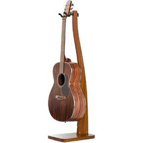 Guitar Stand, Acoustic Guitar Stand Floor, Premium Solid Wood Guitar Stand, Single Guitar Holder Stand for Acoustic Guitar, Electric Guitar, Bass Guitar, Semi Curved Hanging Guitar Stands for Studio, Living Room, American Black Walnut in Saudi Arabia