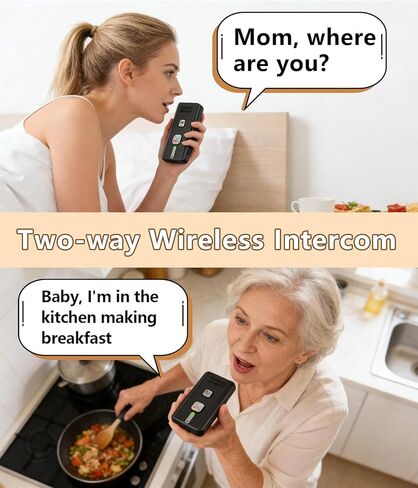 Intercoms Wireless for Home, 2 Way Audio Hands-Free Wireless Intercom System, 1600ft Long Range, 3 Ringtones 5 Volume Levels (Black) in Kuwait