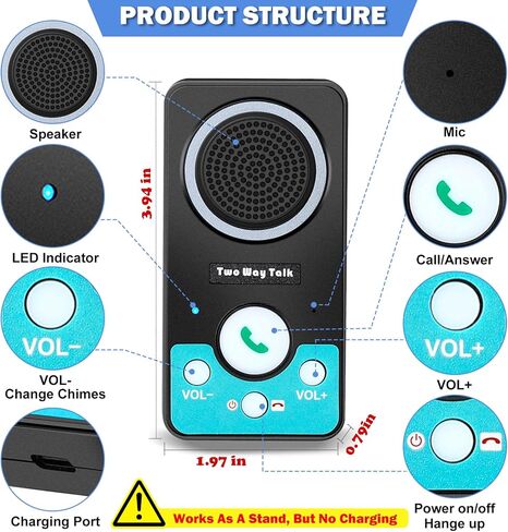 Intercoms Wireless for Home, Full Duplex 2 Way Intercom System, 1500ft Long Range Intercom with 8 Volume Levels, Rechargeable Battery & 4 Chime for Home Office & Business (3 Pack) in Kuwait