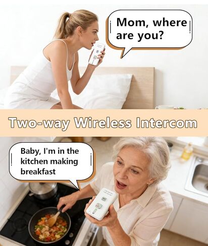 Wireless Intercom System for Home, 2-Way Audio Hands-Free Communication, 1600ft Long Range, 3 Ringtones 5 Volume Levels House/Office/Classroom(2 Pack, White) in Kuwait