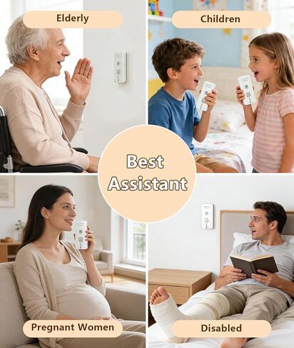 Wireless Intercom System for Home, 2-Way Audio Hands-Free Communication, 1600ft Long Range, 3 Ringtones 5 Volume Levels House/Office/Classroom(2 Pack, White) in Kuwait