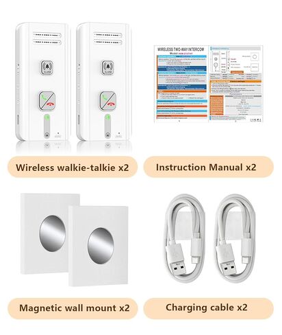 Wireless Intercom System for Home, 2-Way Audio Hands-Free Communication, 1600ft Long Range, 3 Ringtones 5 Volume Levels House/Office/Classroom(2 Pack, White) in Kuwait