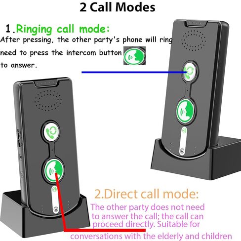 2 Way Wireless Intercom System for Home, 1/2 Mile, Full Duplex 2-Way Radio Hands Free, Rechargeable, 120H Standby,Volume Control - Room to Room, Elderly Care, Indoor Outdoor,Use for Business, Offices in Kuwait