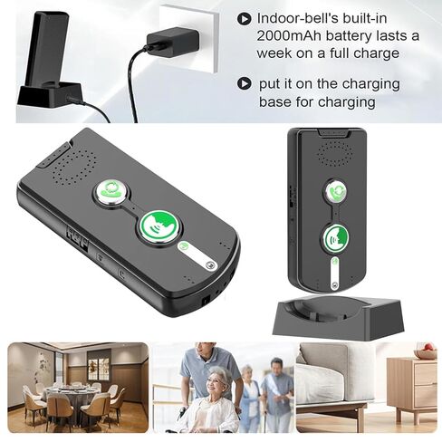 2 Way Wireless Intercom System for Home, 1/2 Mile, Full Duplex 2-Way Radio Hands Free, Rechargeable, 120H Standby,Volume Control - Room to Room, Elderly Care, Indoor Outdoor,Use for Business, Offices in Kuwait