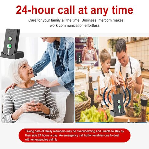 2 Way Wireless Intercom System for Home, 1/2 Mile, Full Duplex 2-Way Radio Hands Free, Rechargeable, 120H Standby,Volume Control - Room to Room, Elderly Care, Indoor Outdoor,Use for Business, Offices in Kuwait