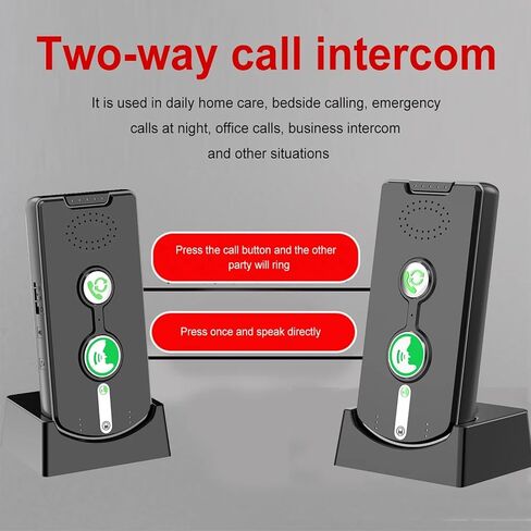 2 Way Wireless Intercom System for Home, 1/2 Mile, Full Duplex 2-Way Radio Hands Free, Rechargeable, 120H Standby,Volume Control - Room to Room, Elderly Care, Indoor Outdoor,Use for Business, Offices in Kuwait