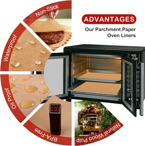 120Pcs Air Fryer Parchment Paper Liners Compatible with Gourmia GTF7460 Toaster Oven Air Fryer Combo, Disposable Nonstick Airfryer Paper Sheets Oven Liner for Gourmia French Door Air Fryer Accessories in Saudi Arabia