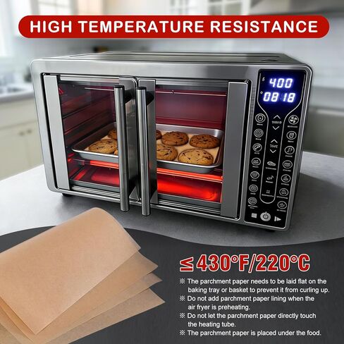 120Pcs Air Fryer Parchment Paper Liners Compatible with Gourmia GTF7460 Toaster Oven Air Fryer Combo, Disposable Nonstick Airfryer Paper Sheets Oven Liner for Gourmia French Door Air Fryer Accessories in Saudi Arabia