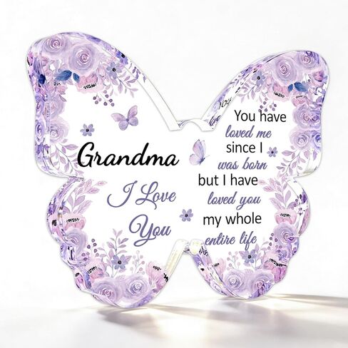 Unique Gifts for Grandma Butterfly Themed Grandparents Gift Best Birthday Presents for Great Grandmas Practical Cute from Grandkids Acrylic Plaques Heartwarming Granddaughter Gifts in Kuwait