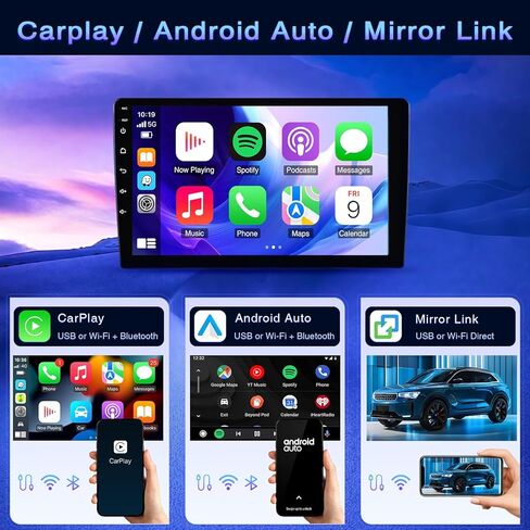 10" Car Radio for Cadillac CTS SRX 2003 2004 2005 2006 2007 2008 Wireless CarPlay Android Auto [2+32G] Bluetooth Touch Screen with GPS WiFi Backup Camera Mic in Kuwait