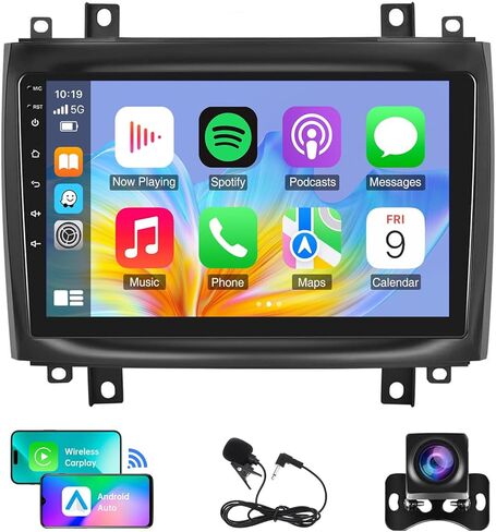 10" Car Radio for Cadillac CTS SRX 2003 2004 2005 2006 2007 2008 Wireless CarPlay Android Auto [2+32G] Bluetooth Touch Screen with GPS WiFi Backup Camera Mic in Kuwait