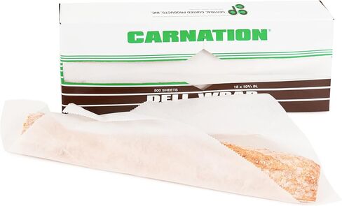 Carnation 500 Pcs White Deli Wrap Wax Paper Sheets - 15" x 10.75" Pre-Cut, Interfolded Food Paper Sheets - for Basket Liners, Sandwich Wrapping - Grease and Oil-Resistant, Non-Stick, Microwave-Safe in Saudi Arabia