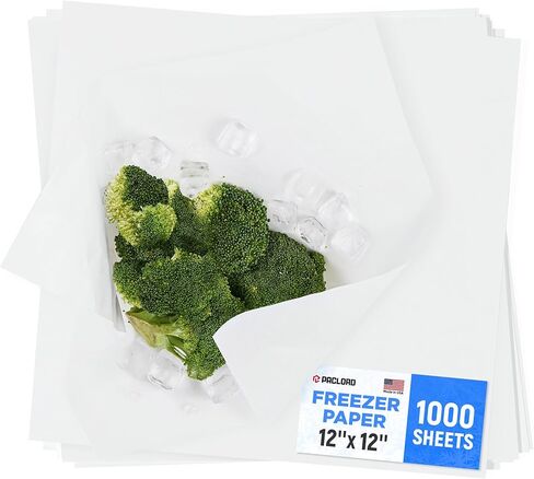 1000 Pcs Freezer Paper Sheets, 18" x 18", Poly-coated on one side - Prevents from Freezer Burn - Moisture-Resistant Wrapping Paper for Meat, Fish, Vegetables - Keeps Meat fresh for up to 1 Year in Saudi Arabia