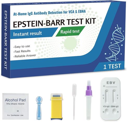 Epstein-Barr (EBV) Test Kit at-Home – No Need for a lab Visit– Detects IgG Response to VCA & EBNA (for in Vitro Diagnostic Use Only), Finger-Prick Sample. in Kuwait