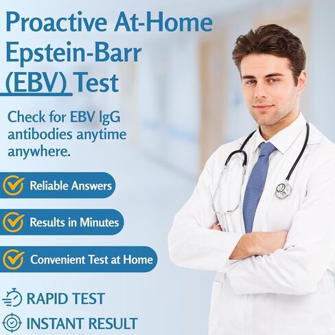 Epstein-Barr (EBV) Test Kit at-Home – No Need for a lab Visit– Detects IgG Response to VCA & EBNA (for in Vitro Diagnostic Use Only), Finger-Prick Sample. in Kuwait