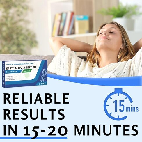 Epstein-Barr (EBV) Test Kit at-Home – No Need for a lab Visit– Detects IgG Response to VCA & EBNA (for in Vitro Diagnostic Use Only), Finger-Prick Sample. in Kuwait