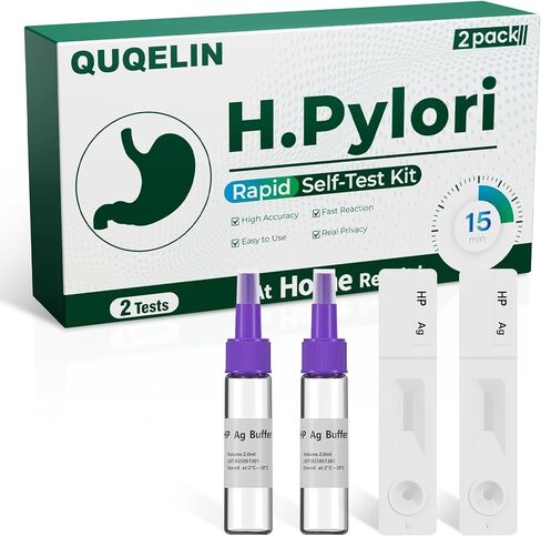 H Pylori Test Kit – 2 PCS H. Pylori Test, H-Pylori Stool (Antigen) Self-Test for Home Use, 99.9% Accurate, Fast 10-15 Min Results, Easy to Use, No Lab Needed in Kuwait