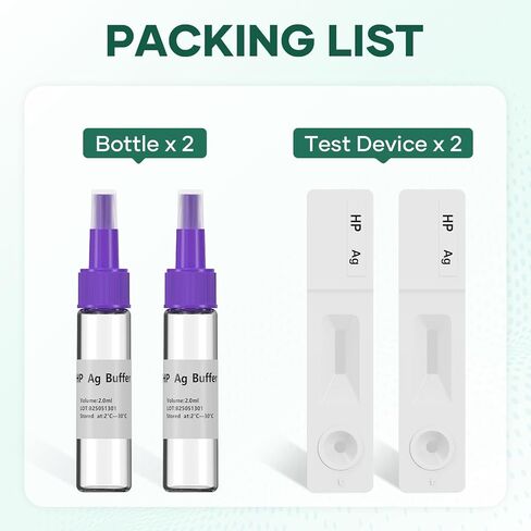 H Pylori Test Kit – 2 PCS H. Pylori Test, H-Pylori Stool (Antigen) Self-Test for Home Use, 99.9% Accurate, Fast 10-15 Min Results, Easy to Use, No Lab Needed in Kuwait