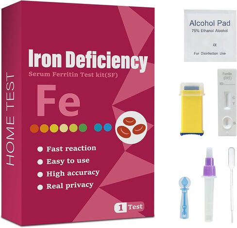 Iron Deficiency Test Kit, Suitable for Children and Adults, at-Home Iron Test Kit for Anemia.Iron Test Kit for Quick Response and Accurate Results in Kuwait