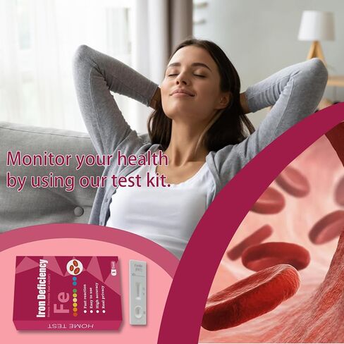 Iron Deficiency Test Kit, Suitable for Children and Adults, at-Home Iron Test Kit for Anemia.Iron Test Kit for Quick Response and Accurate Results in Kuwait