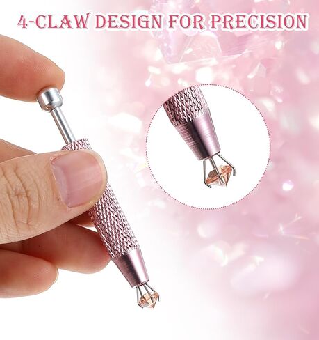 3 Pcs Piercing Ball Grabber Tool, 4-Claw Stainless Steel Piercing Removal Tool for Precision Pickup Of Jewelry & Small Parts, Anti-Slip Handle (Gold, Blue and Pink) in Saudi Arabia