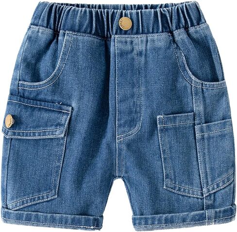 الدنيم السراويل للفتيات مرونة عالية الخصر سحب على Jorts الرجعية في سن المراهقة فتاة مستقيم الساق شورتات جينز الاطفال الصيف Y2K الشارع الشهير in Saudi Arabia
