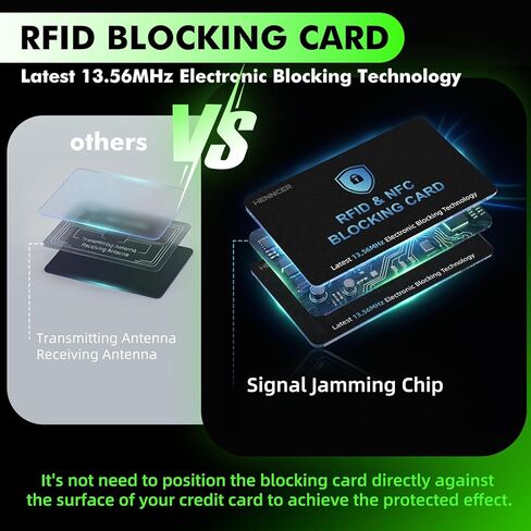 6 Pack RFID Blocking Cards Premium Contactless NFC Debit Credit Card Passport Protector Blocker Set for Men & Women, Smart Slim Design Perfectly fits in Wallet/Purse (6) in Kuwait