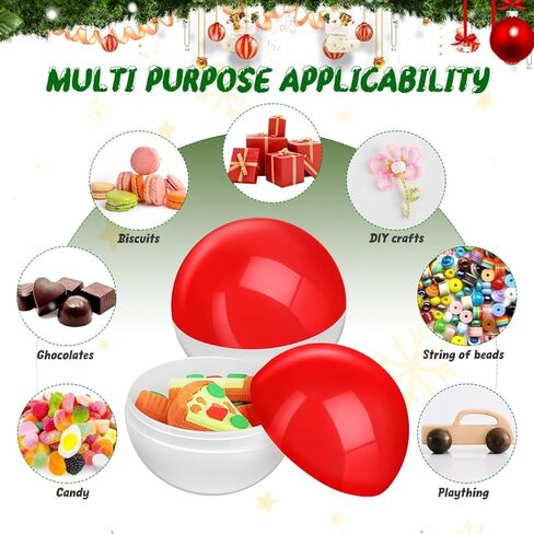 20 Pcs Clear Plastic Vending Machine Capsules 2.55 Inch Round Empty Balls for Party Favors Pinata Stuffers Toys DIY Crafts Prizes Containers in Saudi Arabia