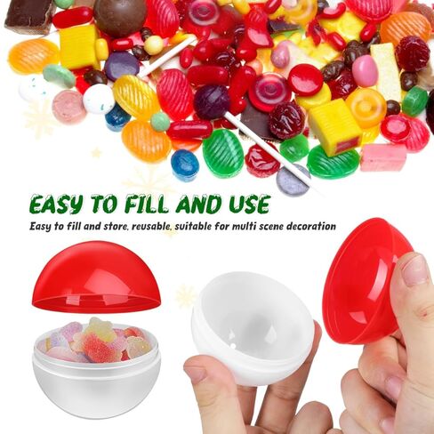20 Pcs Clear Plastic Vending Machine Capsules 2.55 Inch Round Empty Balls for Party Favors Pinata Stuffers Toys DIY Crafts Prizes Containers in Saudi Arabia