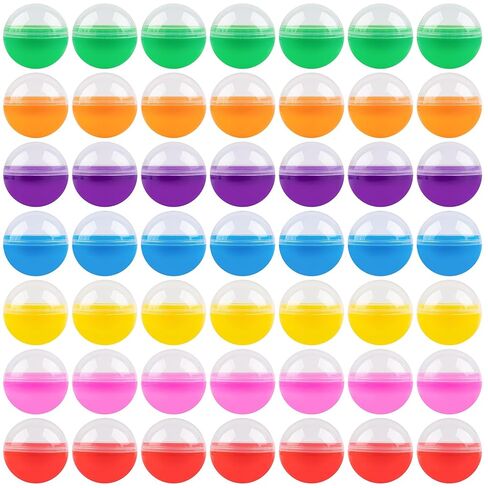 AUEAR, 50 Pieces Colorful Small Round Capsules 1.77 Inch Vending Machine Capsule Empty Plastic Gumball Machines Containers for Party Favor Prize in Saudi Arabia
