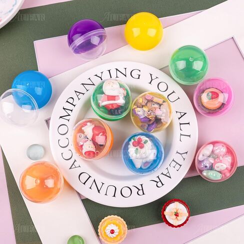 AUEAR, 50 Pieces Colorful Small Round Capsules 1.77 Inch Vending Machine Capsule Empty Plastic Gumball Machines Containers for Party Favor Prize in Saudi Arabia