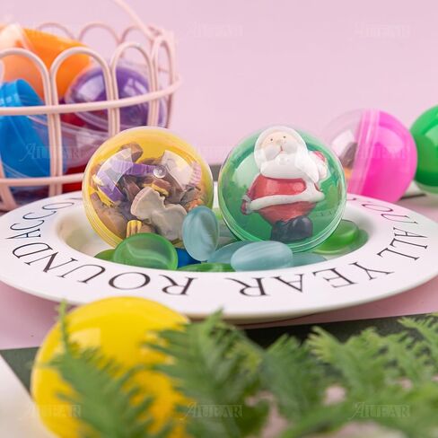 AUEAR, 50 Pieces Colorful Small Round Capsules 1.77 Inch Vending Machine Capsule Empty Plastic Gumball Machines Containers for Party Favor Prize in Saudi Arabia