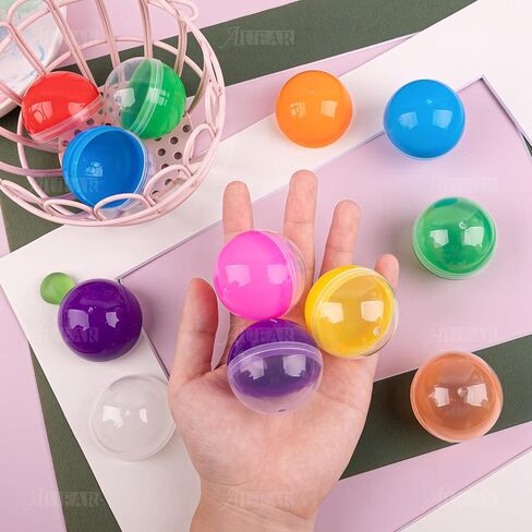 AUEAR, 50 Pieces Colorful Small Round Capsules 1.77 Inch Vending Machine Capsule Empty Plastic Gumball Machines Containers for Party Favor Prize in Saudi Arabia